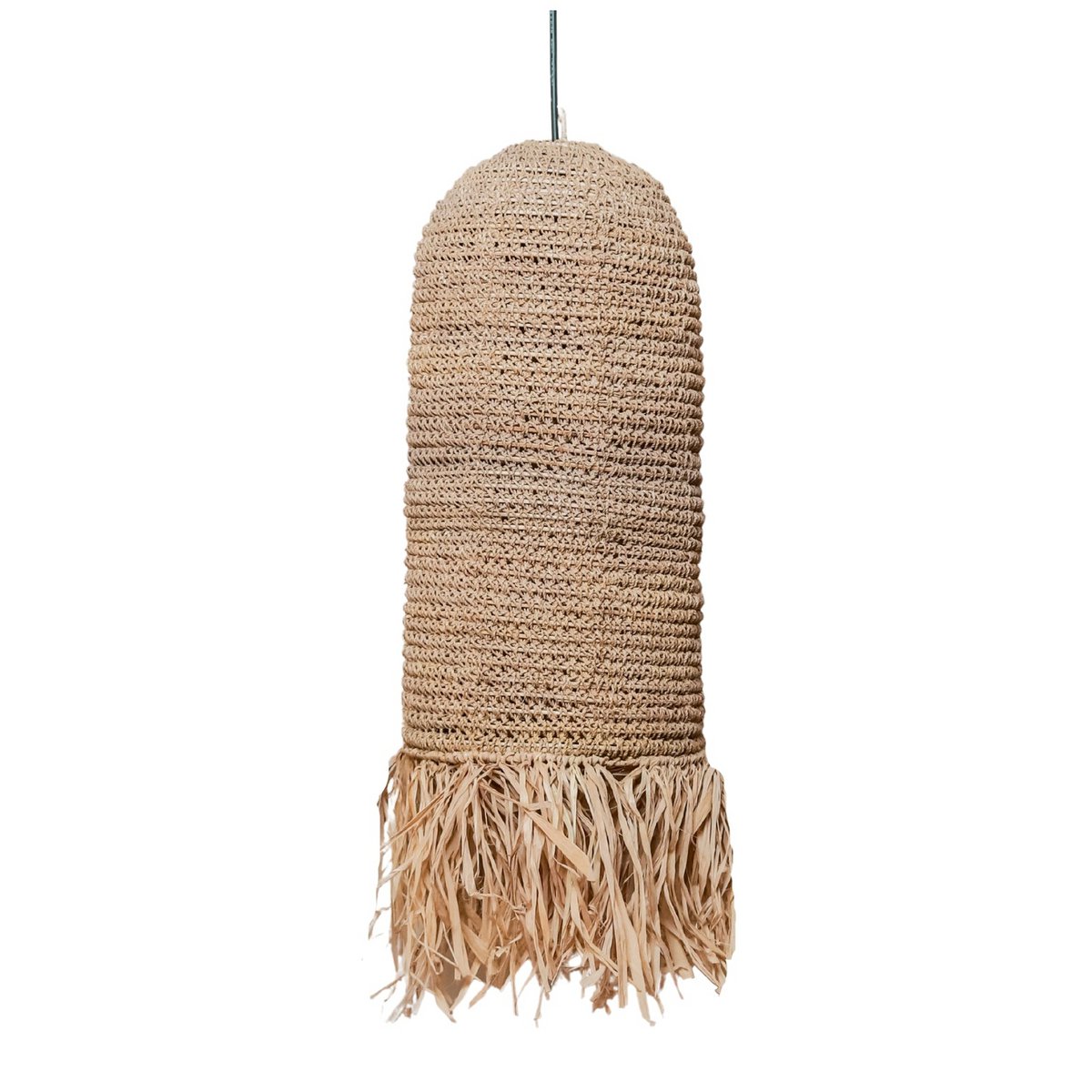 Pendelskærm i raffia og rattan KAWAH – 25 cm, 50 cm høj