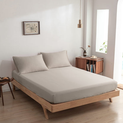 Bamboo bedding set, soft taupe, single - 400TC