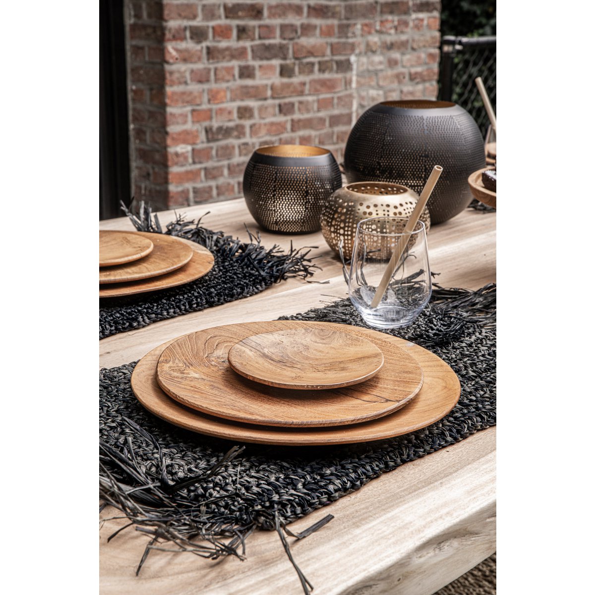 Brass Pierced Ball tea light holder, large - handmade