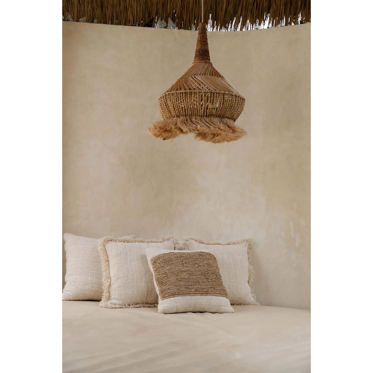 Abaca-Gras-Pendelleuchte - Natur - L
