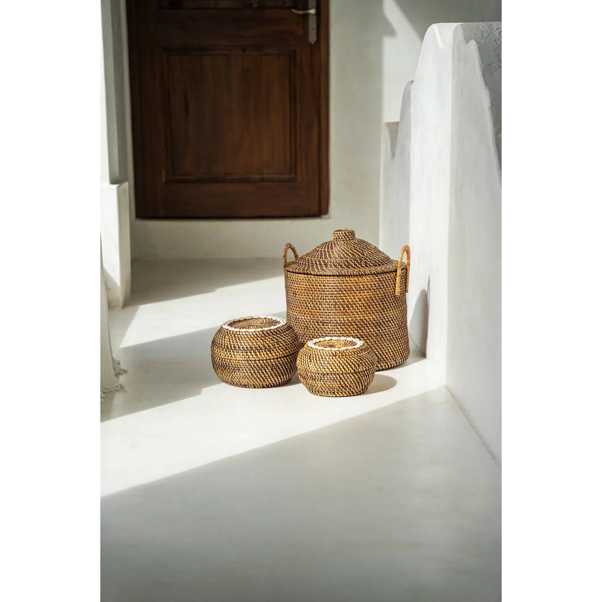 Colonial gætte-gætte-kurv, rattan - M