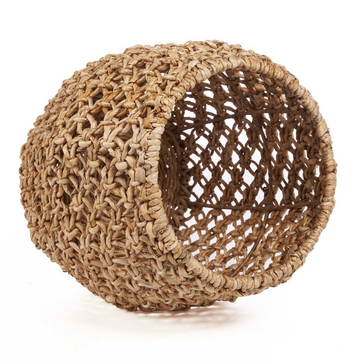 Taburet af palmefibre og træ, 49 × 45 cm - Natur
