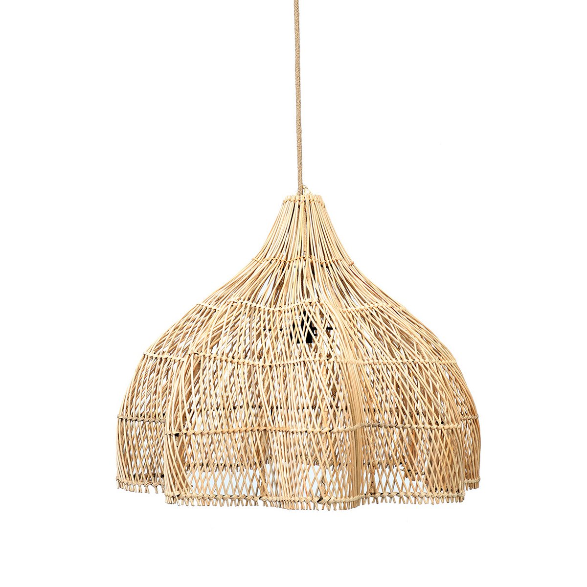Pendellampe i naturlig rattan 60 cm - håndvævet Whipped
