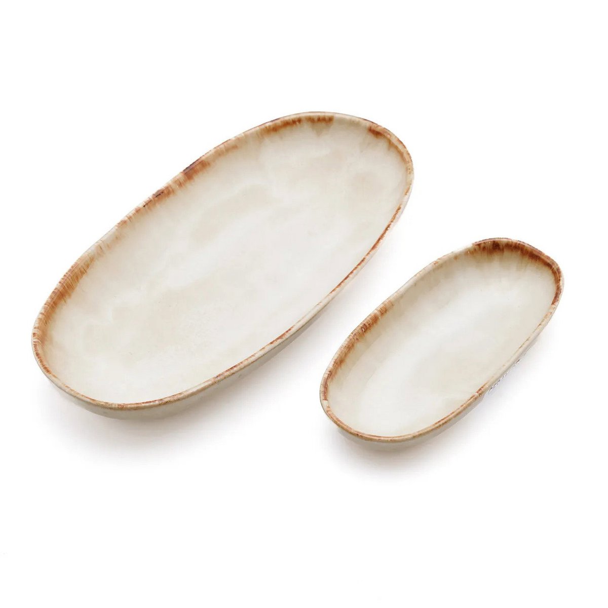 White stoneware oval plate S 16 × 7 cm - made in Portugal