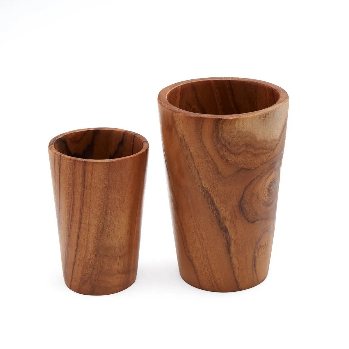 Teakholz-Wurzelbecher, hoch – 16 cm