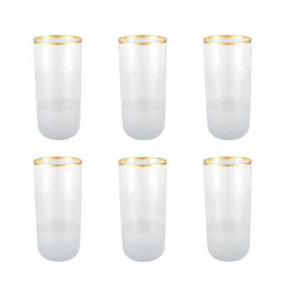 Wassergläser aus Glas mit Goldrand - 6er Set