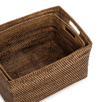 Rattan-Zeitschriftenkorb 46 × 36 × 23 cm – naturfarben, rechteckig