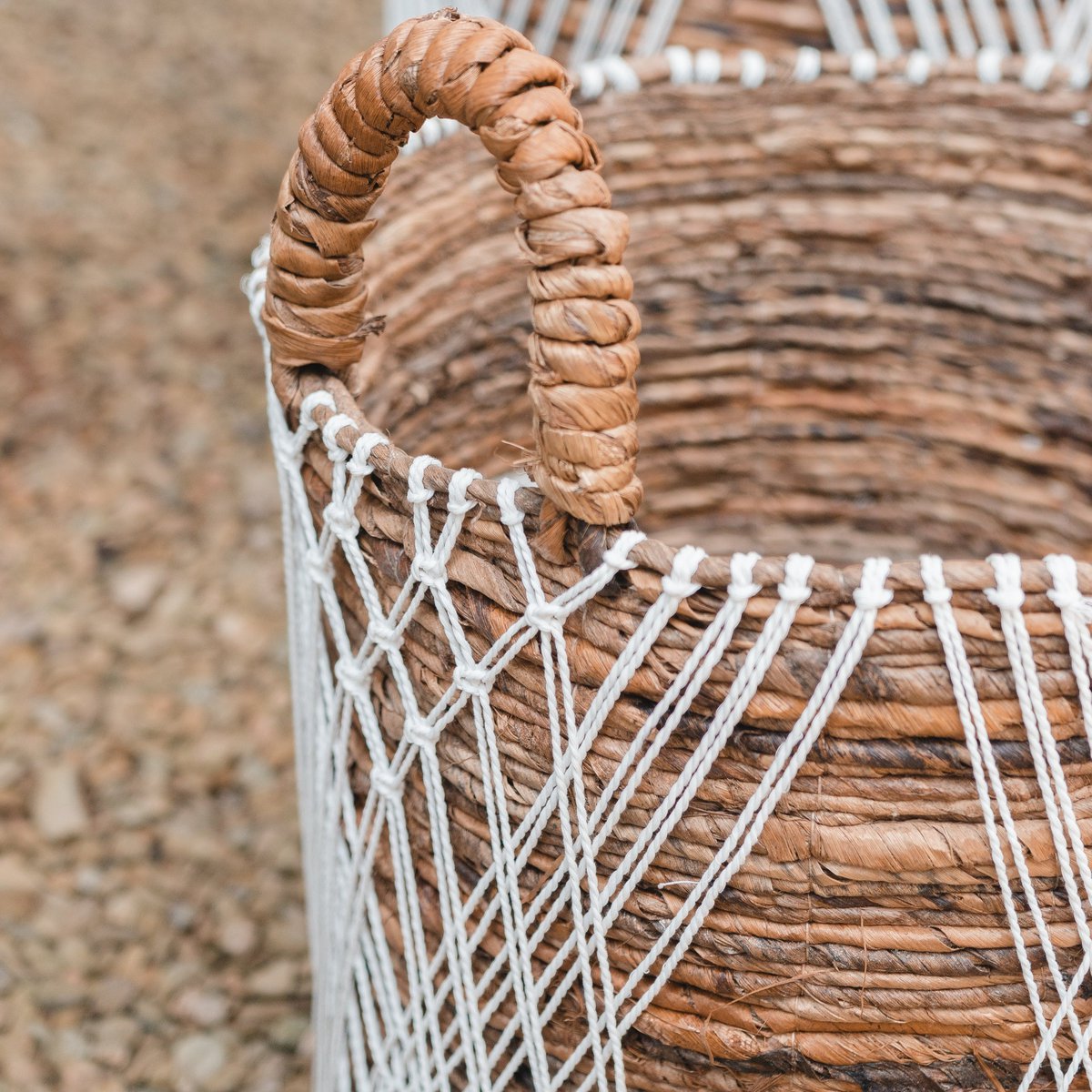 Cotton & jute basket JUWANA M – ø35 × 40 cm