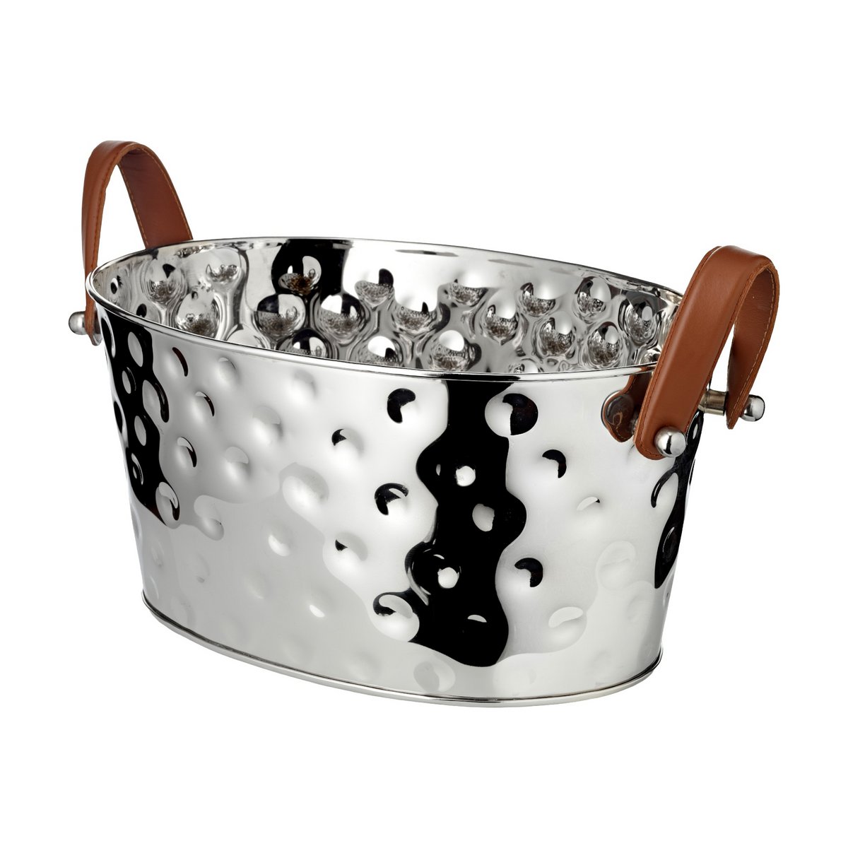 Champagnekøler i rustfrit stål, hamret - 39×29 cm