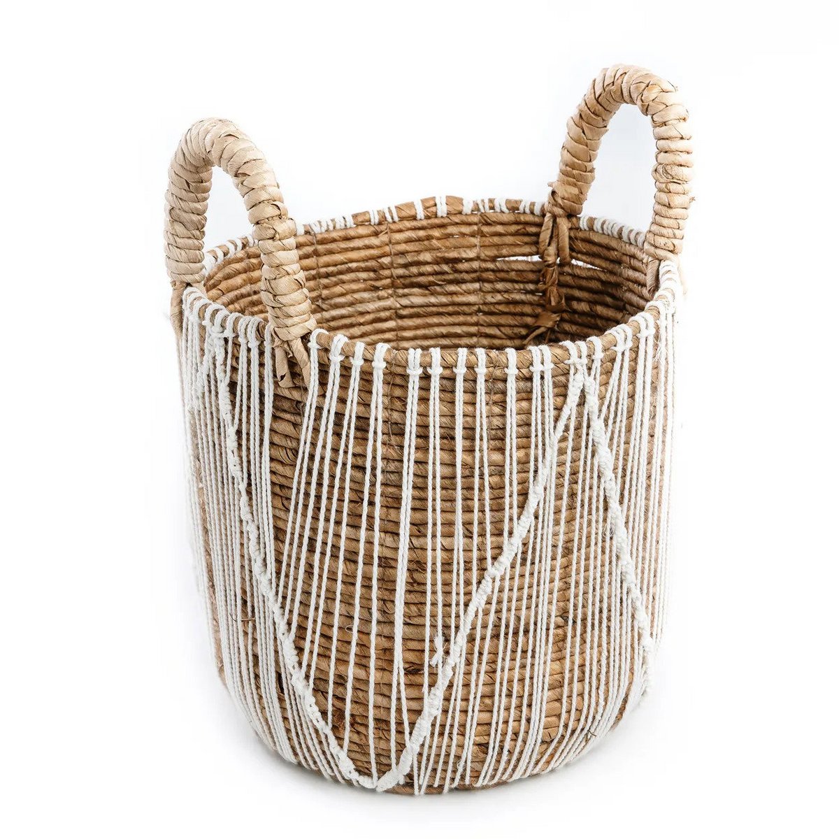 Cotton macrame storage basket 35 × 45 cm - cylinder