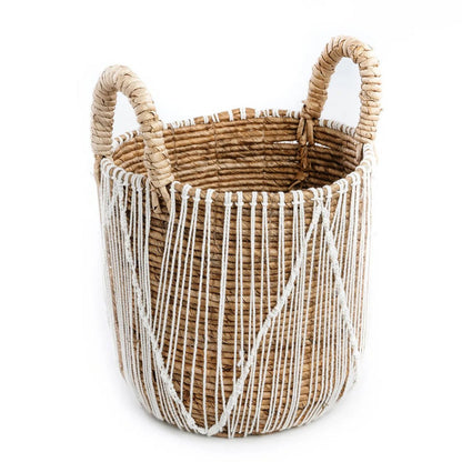 Cotton macrame storage basket 35 × 45 cm - cylinder