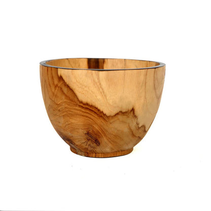 Skål af teaktræ, 15 cm - rund, naturlig