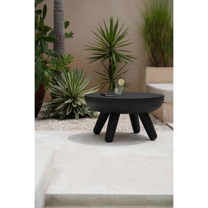 Sort træ sofabord 75×75 cm - solidt med 45 kg