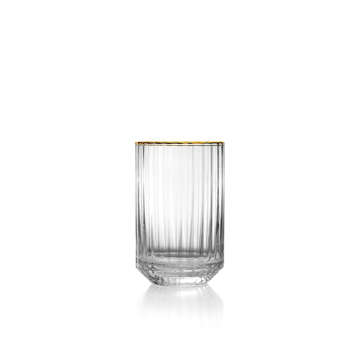 Genbrugsglas uden fod - Guld kant - 10,8 cm