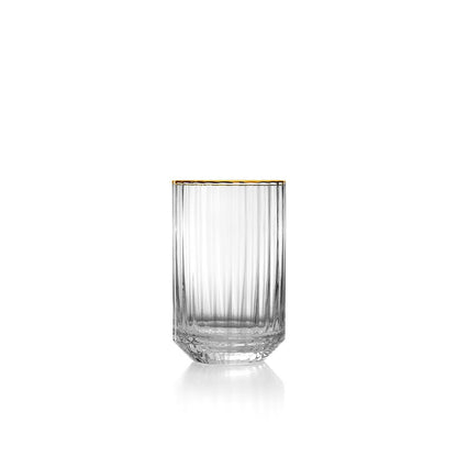 Genbrugsglas uden fod - Guld kant - 10,8 cm