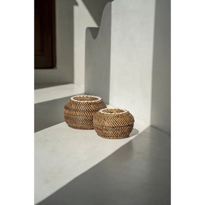 Colonial gætte-gætte-kurv, rattan - M