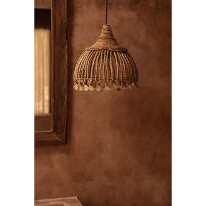 Naturfarbener Grashalm-Pendelschirm 31 cm – Abaca S