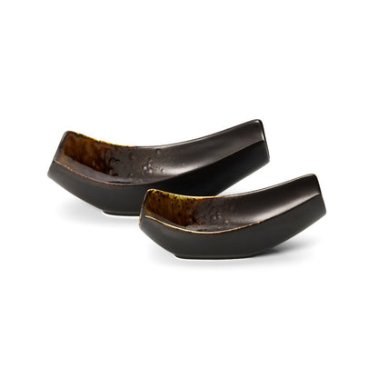 Ceramic serving bowl 21.8 cm - warm brown glaze