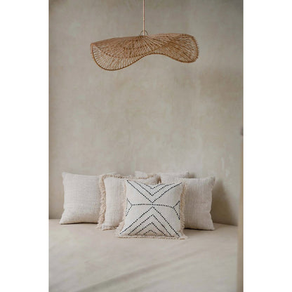 Cotton cushion cover 50×50 cm – natural black tribal, Indonesia
