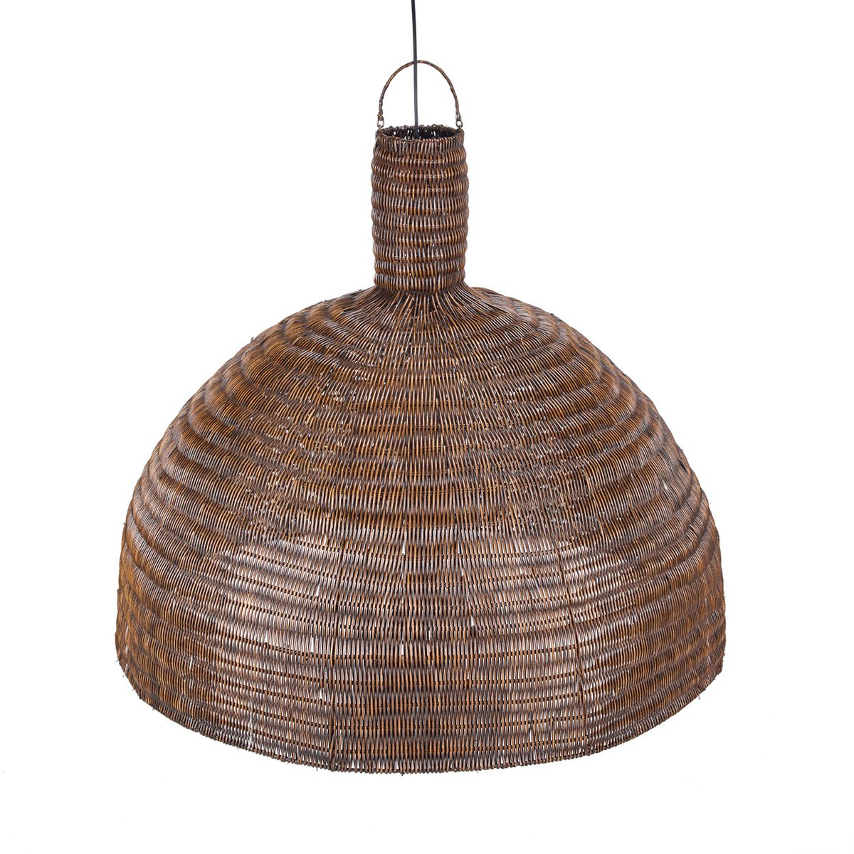 Dome pendel, XL – mørk valnøddefarvet rattan