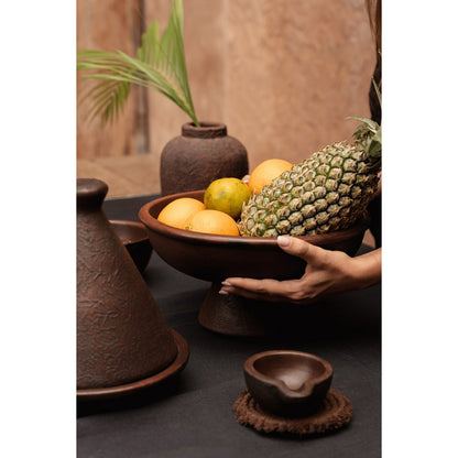 Terracotta kegletajine 21 cm - håndlavet i Indonesien
