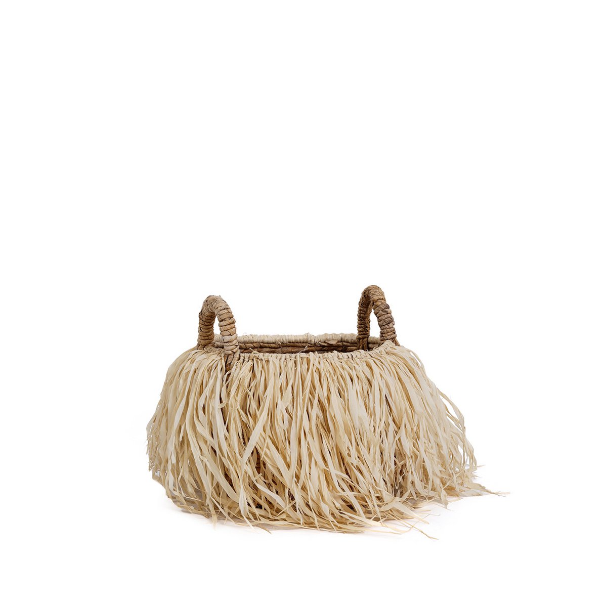 Raffiakorb mit Bananenblatt – Mittel, 33 cm