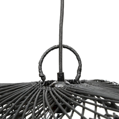 Sort rattan hat pendelskærm 75 cm - Chapeau