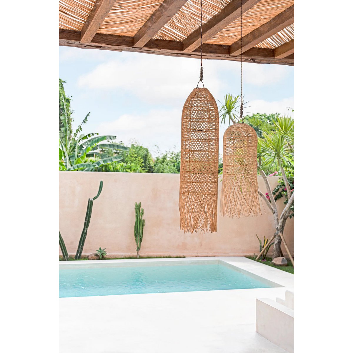 Rattan pendant light 30 × 110 cm - handwoven in Indonesia