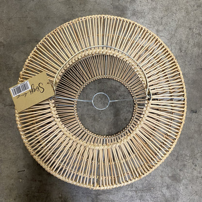 Fletlampe af rattan Ø 40 cm – håndlavet i Indonesien