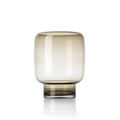 Glass Smoky Cube Vase, Brown - Large