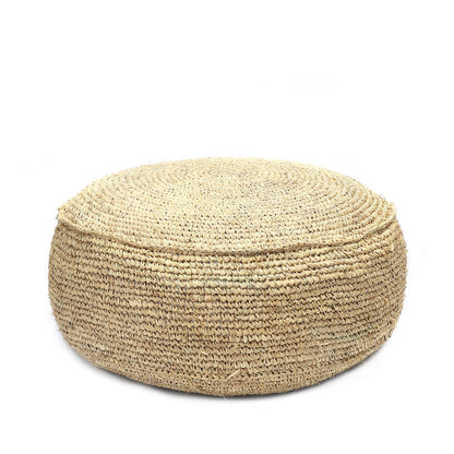 Raffia pouffe, 60 cm round - Natural