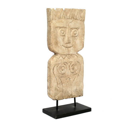Sandsten tribal skulptur - Naturfarvet, 47 cm