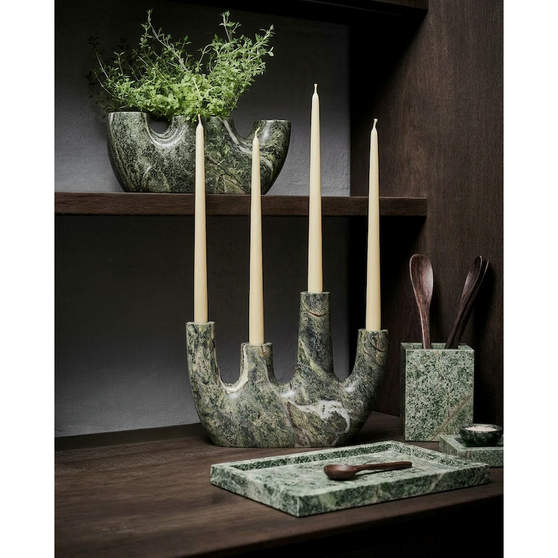 Die Bidasar Marmorvase – Grün – Hoch