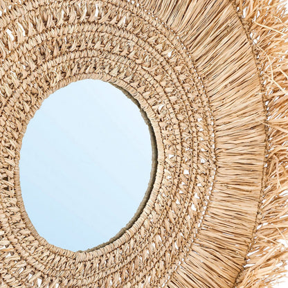Raffia-Wandspiegel 70 cm – natürlicher, handgewebter Look