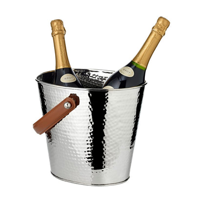 Stainless steel champagne cooler Gavin, hammered, 26 cm