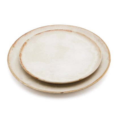 Hvid stentøjs frokosttallerken 22 cm - fremstillet i Portugal