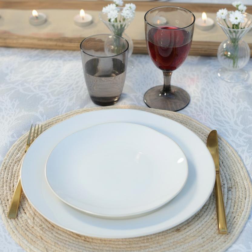 Porcelain dinner plate Rosa, white, 27cm
