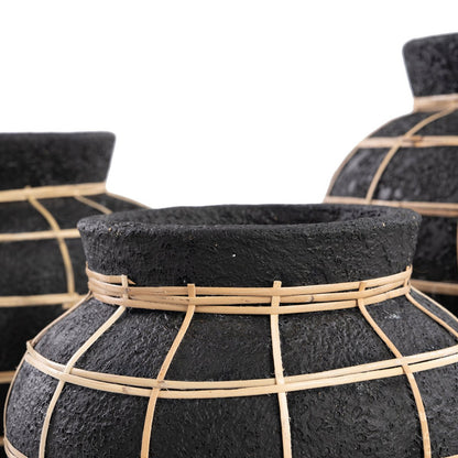 Terrakotta mavevase sort natur 33 × 27 cm – stor, Indonesien