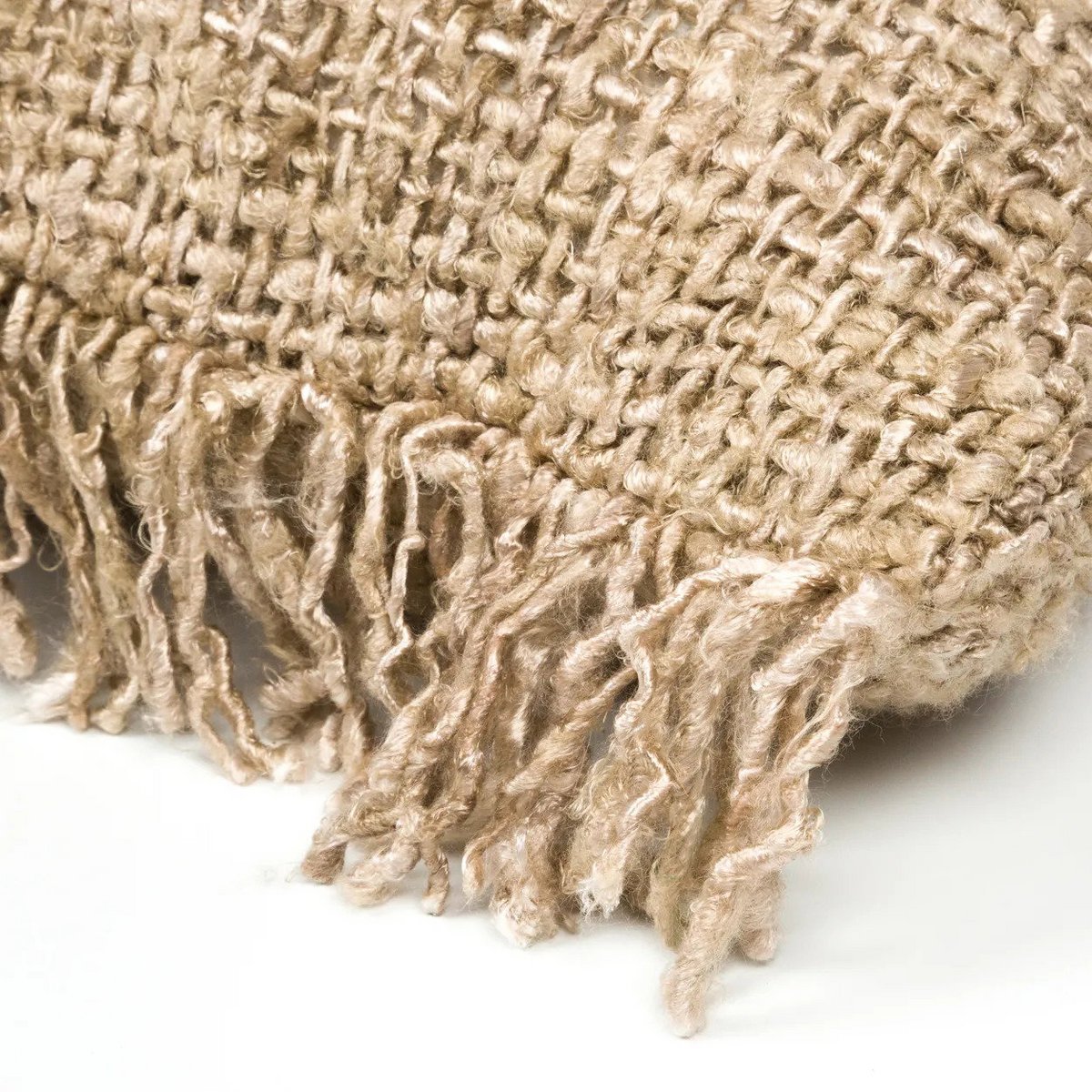 Håndfarvet bomuldspudebetræk 60×60 cm – ensfarvet beige