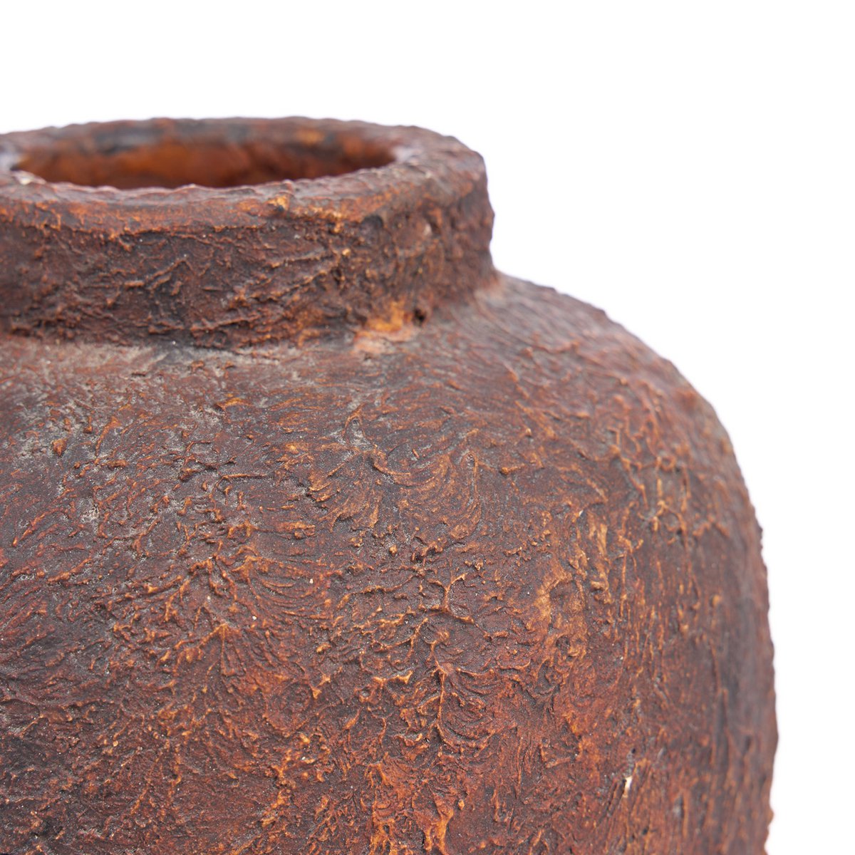 Terrakotta vase, lille - bordeaux håndlavet