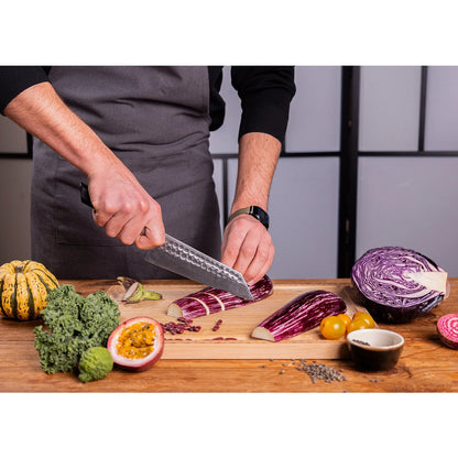 Bunka Santoku kniv, 17 cm - ibenholt skæfte med skede