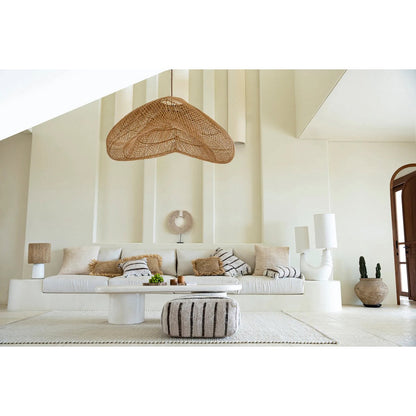 Oversized rattan cloud pendant 127 × 62 cm – handwoven