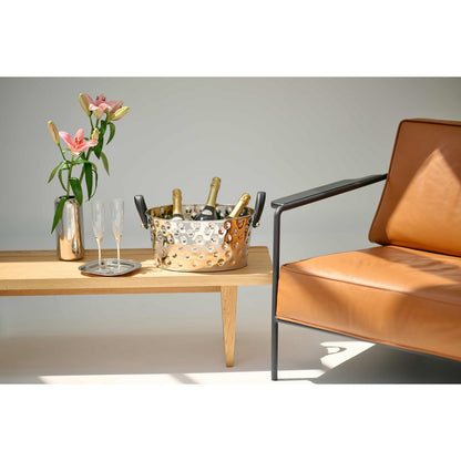 Champagnekøler i rustfrit stål, hamret - 39×29 cm