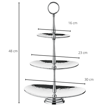 Golf tiered stand, rustfrit stål, 49 cm