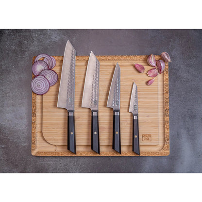 Bunka Messer-Set, 4-teilig – 440C-Stahl mit Bambusscheiden