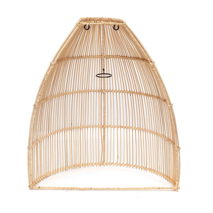 Vægskærm i rattan, 55 cm – beige halvkegleformet kuppel