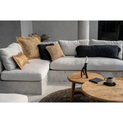 Kissenbezug aus Raffia 60×60 – handgewebt, naturbraun