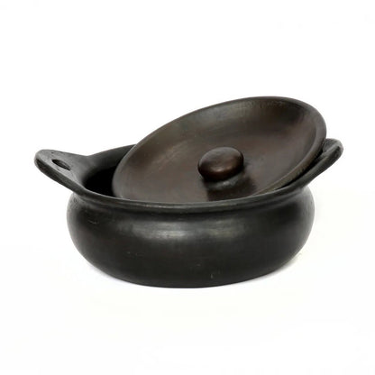 Schwarzer Terrakottatopf 29 × 24 cm - hergestellt in Indonesien