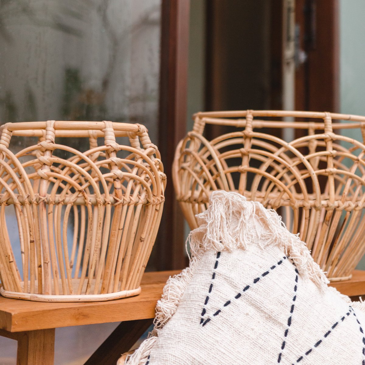 Rattan storage basket RAHINA M – 40 cm diameter
