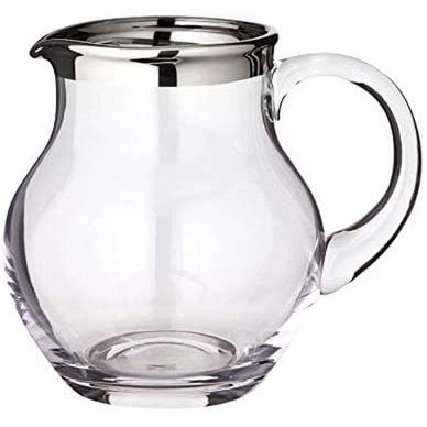 Mundblæst glaskande Olivia, 1,5L – platin kant